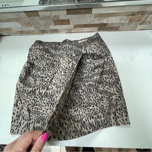 Cloth & STONE Animal Print False Wrap Skirt Black Tan Sz M 100% Cotton NWT - Picture 7 of 16